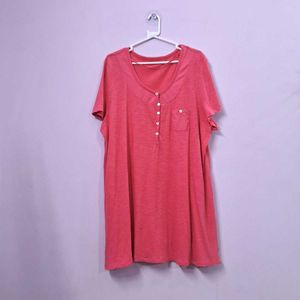 👚 | Pink Henley Nightgown