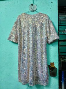 Pink Sequin Mini Dress