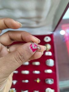 92.5 Heart-Shaped Silver Ring  with hallmark
