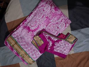 Pink Net Saree