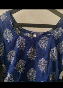 Blue Ethnic Print Kurta Top