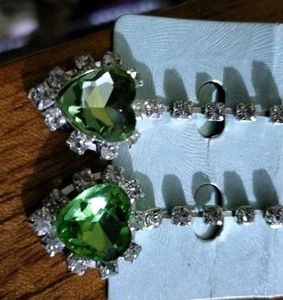 Green Heart Earrings