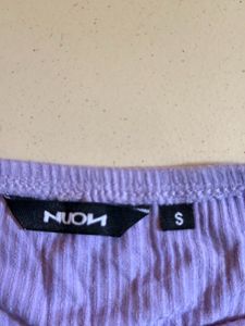 Lilac Off-Shoulder Ribbed Top