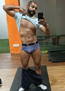 camouflage blue orange cotton modal trunk