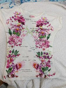 BARE DENIM Floral Print T-Shirt