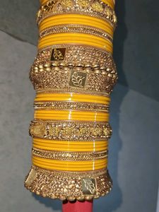 Yellow & Gold Designer Bangles Set