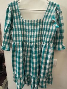 Green Checkered Mini Dress