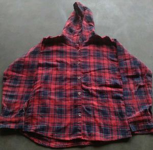 Classic Red & Blue Plaid Hooded Shirt