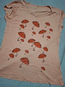 Cute Umbrella Print T-Shirt