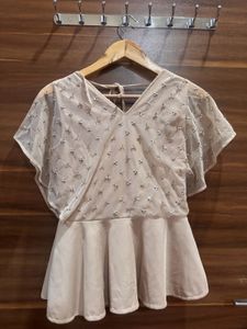 Sparkling Embellished Peplum Top