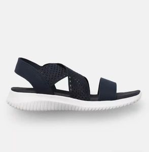 Navy Blue Strappy Flat Sandals