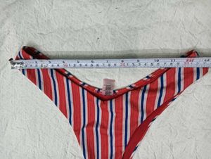 Red, White &amp; Blue Striped Bikini Bottom 🤎