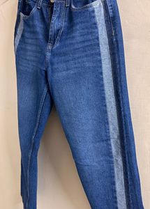 Blue Jeans with Side Stripe Detail