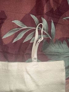 Ribbed White Camisole Tank Top