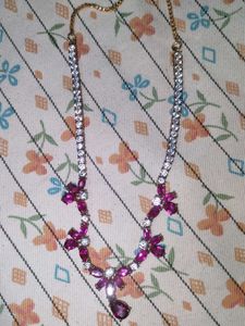 Pink Crystal Party Wear Necklace