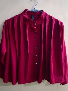 Elegant maroon crop shirt