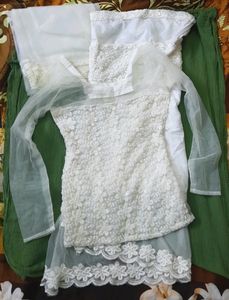 Indo Western Dress, Color-White, Size-30, Women, Girls