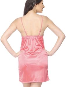 Pink Satin Babydoll Nighty For Women And Girls