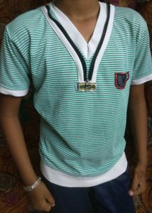 Striped V-Neck T-Shirt for Boys