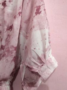 Chic Tie-Front Marble Print top