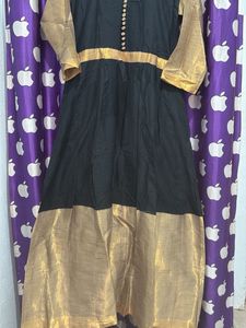 Elegant Black &amp; Gold Ethnic Gown