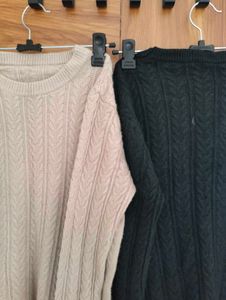 Cozy Cable Knit V-Neck Sweaters(combo offer 2)