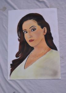 Manisha Koirala Actors HandmadeWork Colour Penting