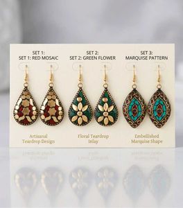 Bohemian Dangle Earrings Set Of 3