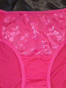 Pink Floral Lace Briefs Combo