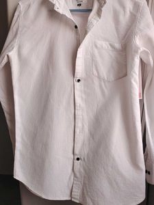 Men's White Textured Casual Shirt and   T shir