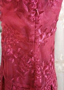 Vero Moda Maroon Lace Overlay Dress L