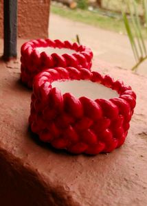 Decorative Red Braided Candles