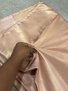 Elegant Rose Gold Silk Saree