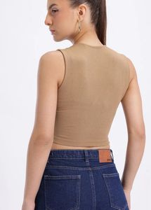 Beige Wrap Top