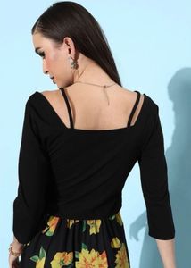 Dressberry Regular Sleeves Women Black Top