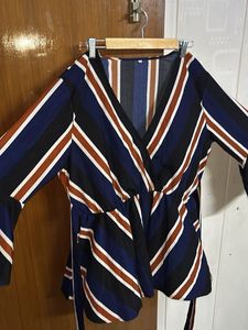 Striped Wrap Top