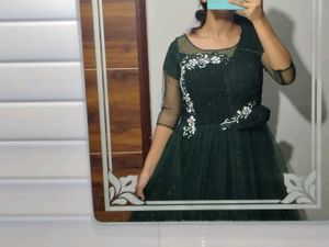 Stunning Emerald Green Gown with dupatta