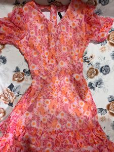 Pink Floral Mini Dress