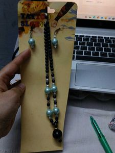 Beaded Necklace and Earring Set