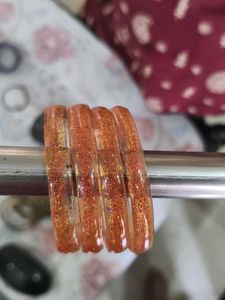 Sparkly Orange Bangles