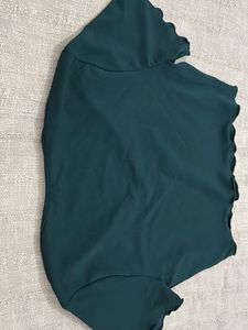 Chic Teal Lettuce Hem Top