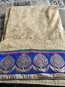 Elegant Lace Saree with Embellished Border