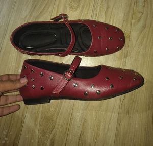 Red Mary Jane Flats