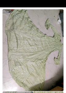Light Green Sequin Ethnic Gown