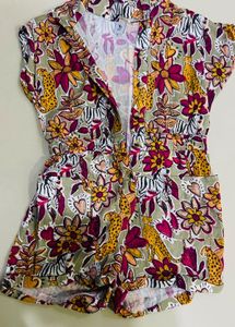 Vibrant Floral &amp; Animal Print Dress Material