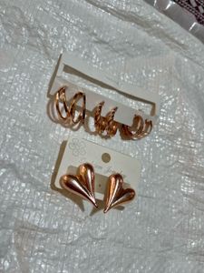 Set of 4golden and 2Rosegold stud Anti Tarnish
