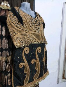 Designer Black &amp; Gold Lehenga Choli Set