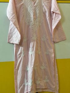 Pink Chikankari Kurta with jeans 👖