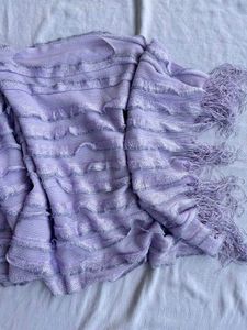 Lavender Fringed Poncho/ Cape