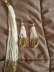 Elegant Beaded Necklace &amp; Earrings Set